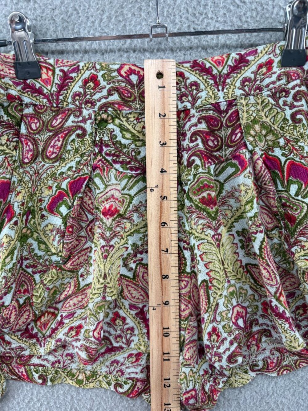 RAGA Paisley Boho Ruched Tie Side Shorts XS - Picture 7 of 13